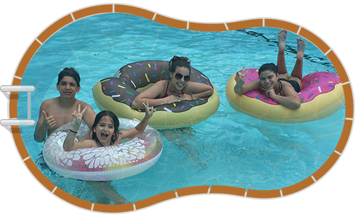 family fun in a pool